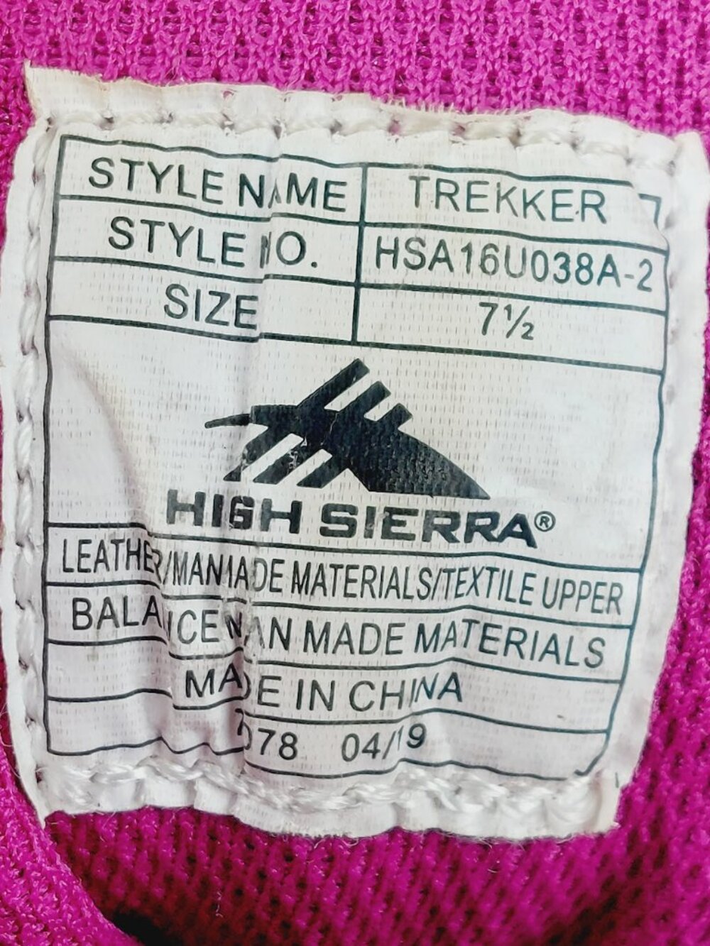 High Sierra Trekker Women's Brown Pink Lace-Up Waterproof Hiking Boots Size 7.5 - Picture 11 of 12